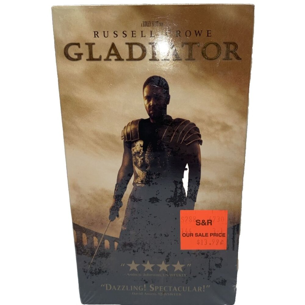 Gladiator (VHS) Russell Crowe | Scott Ridley | Dreamworks Watermarks Sealed